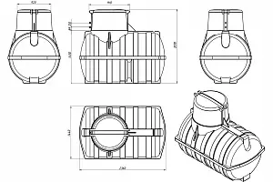 Пластиковая емкость ЭкоПром подземная U 3000 oil (Черный) 1